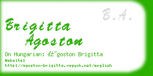 brigitta agoston business card